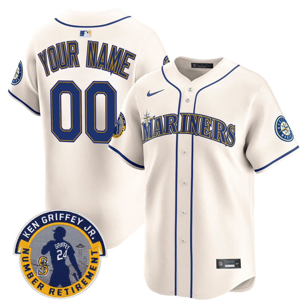 Seattle Mariners 2025 Ken Griffey Jr. Patch Vapor Premier Limited Custom Jersey - All Stitched