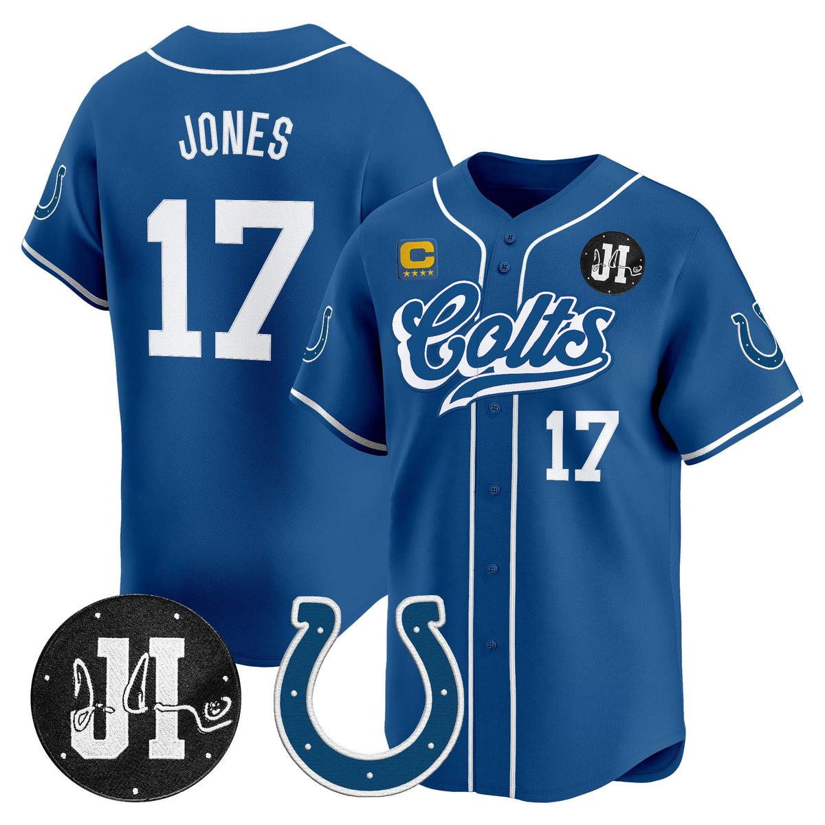 Men's Indianapolis Colts 2025 Jim Irsay Patch Vapor Baseball Jersey - All Stitched