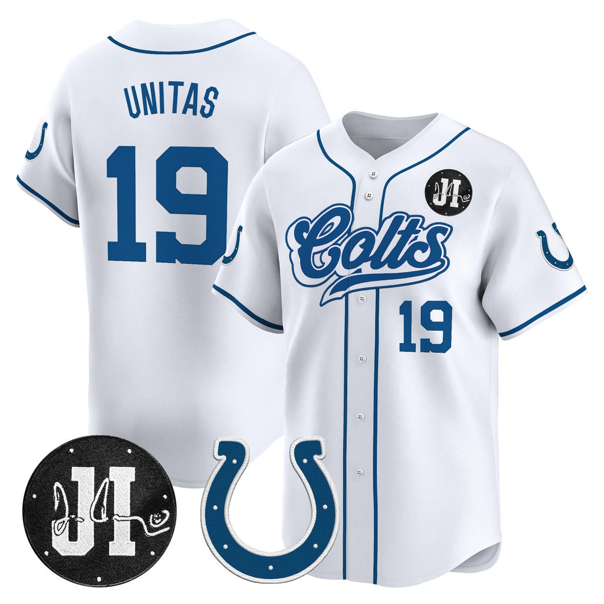 Men's Indianapolis Colts 2025 Jim Irsay Patch Vapor Baseball Jersey - All Stitched