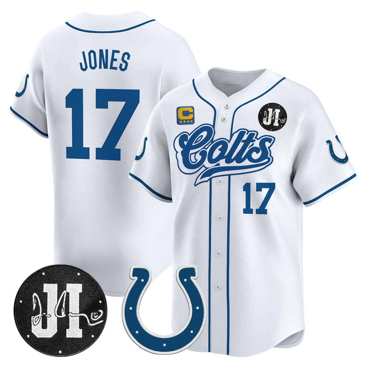 Men's Indianapolis Colts 2025 Jim Irsay Patch Vapor Baseball Jersey - All Stitched