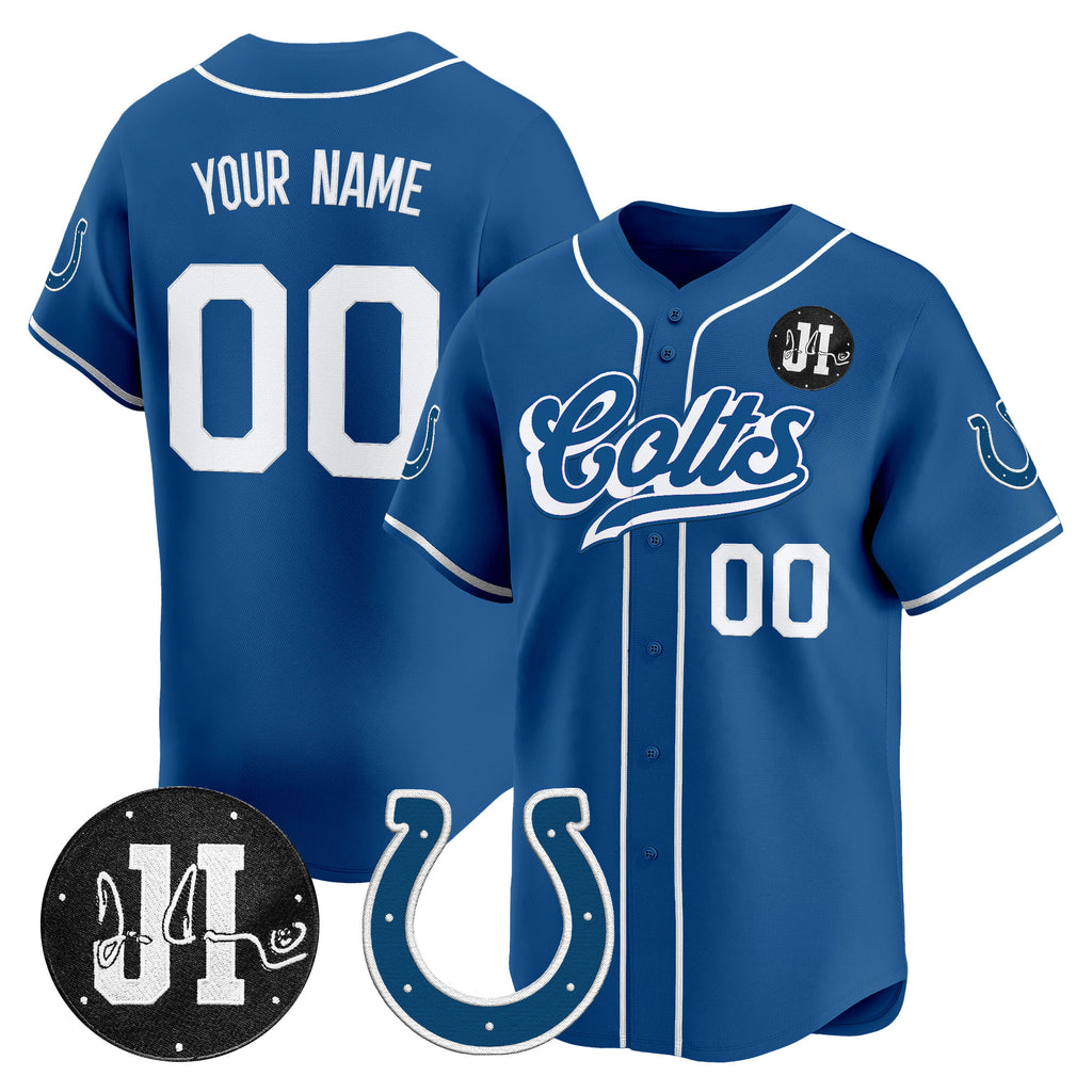 Indianapolis Colts 2025 Jim Irsay Patch Vapor Baseball Custom Jersey - All Stitched