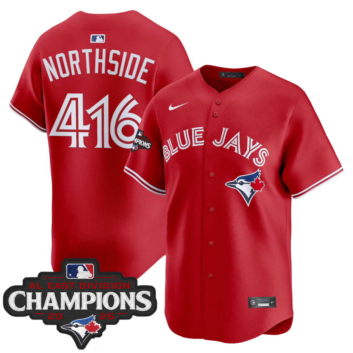 Men's Toronto Blue Jays 2025 AL East Division Champions Vapor Premier Limited Jersey - All Stitched