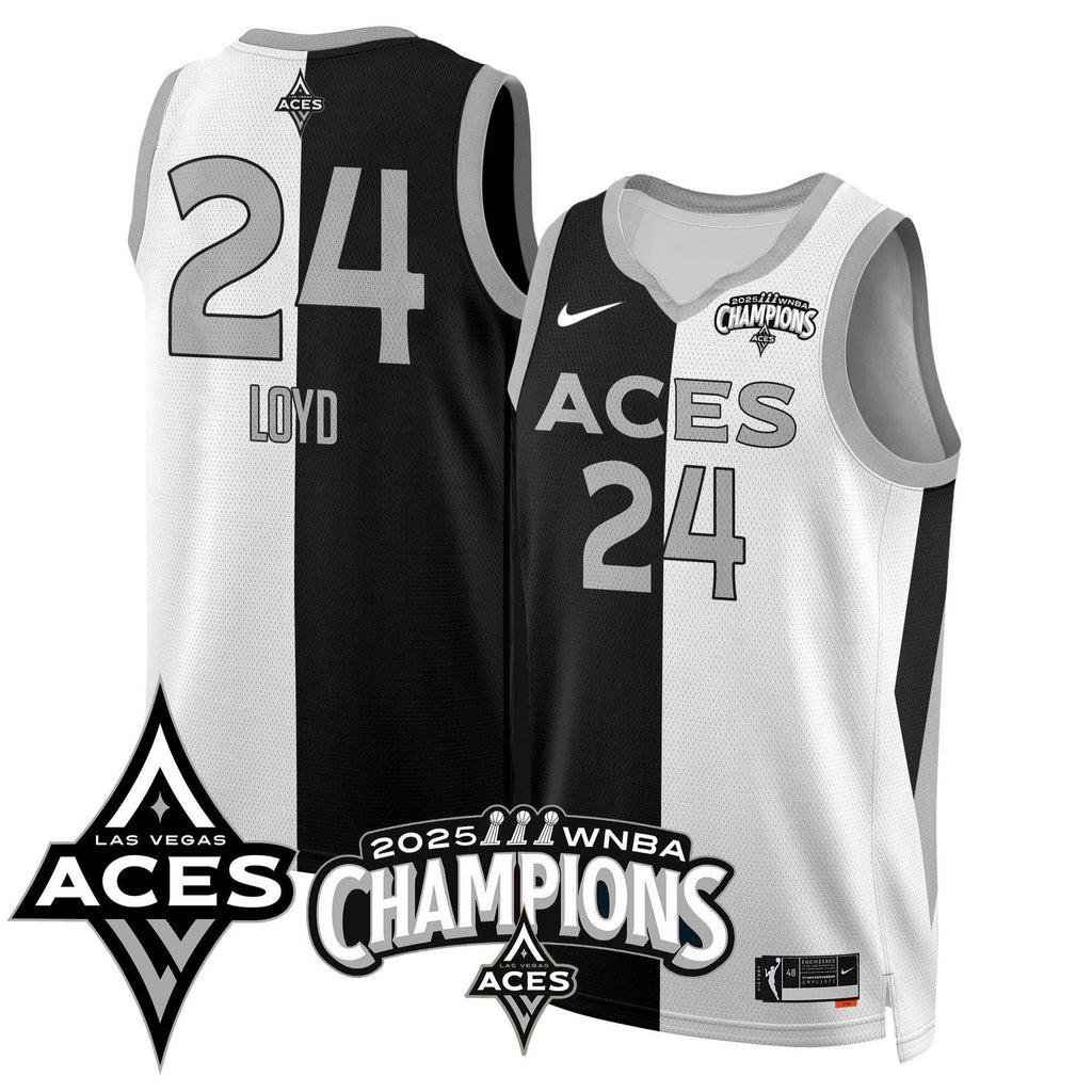 Men's Las Vegas Aces 2025 WNBA Championship Jersey - All Stitched