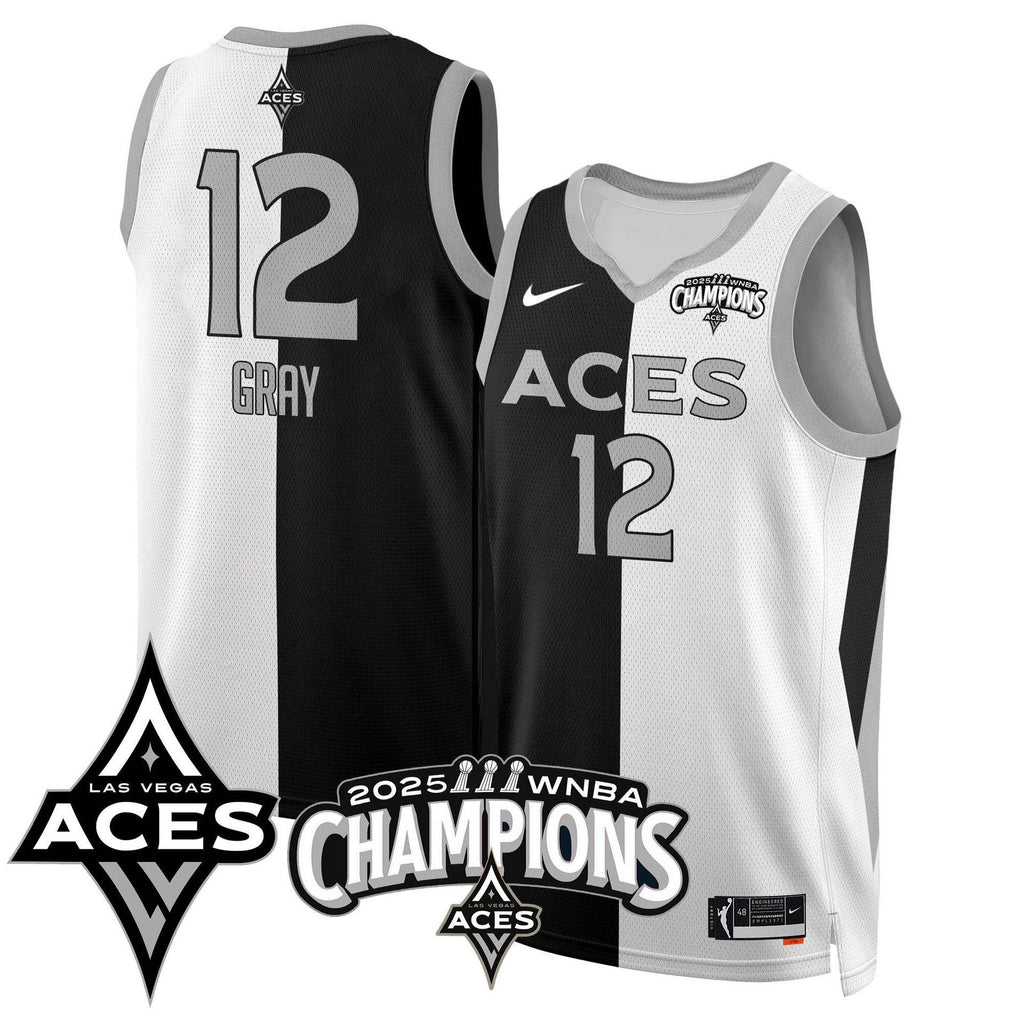 Men's Las Vegas Aces 2025 WNBA Championship Jersey - All Stitched