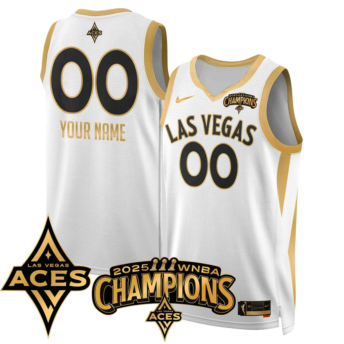 Las Vegas Aces 2025 WNBA Championship Custom Jersey - All Stitched