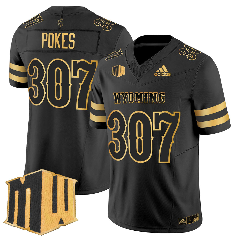 Men's Wyoming Cowboys 2025 Gold Vapor Limited Jersey - All Stitched