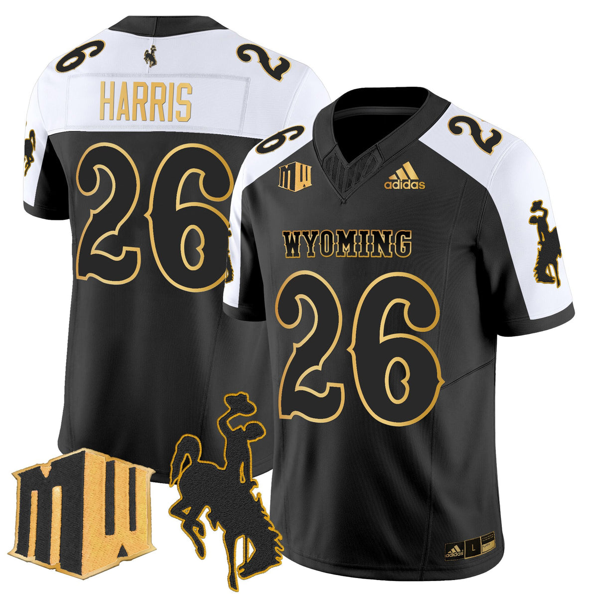 Men's Wyoming Cowboys 2025 Gold Vapor Limited Jersey - All Stitched