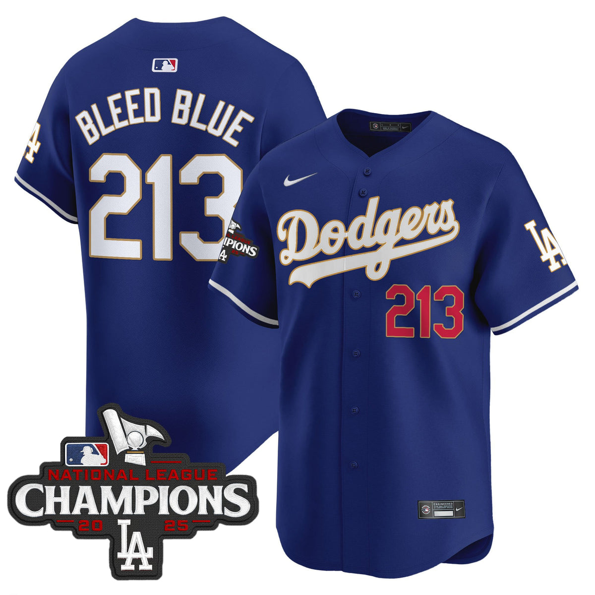 Men's Dodgers 2025 National League Champions Vapor Premier Limited Jersey - All Stitched