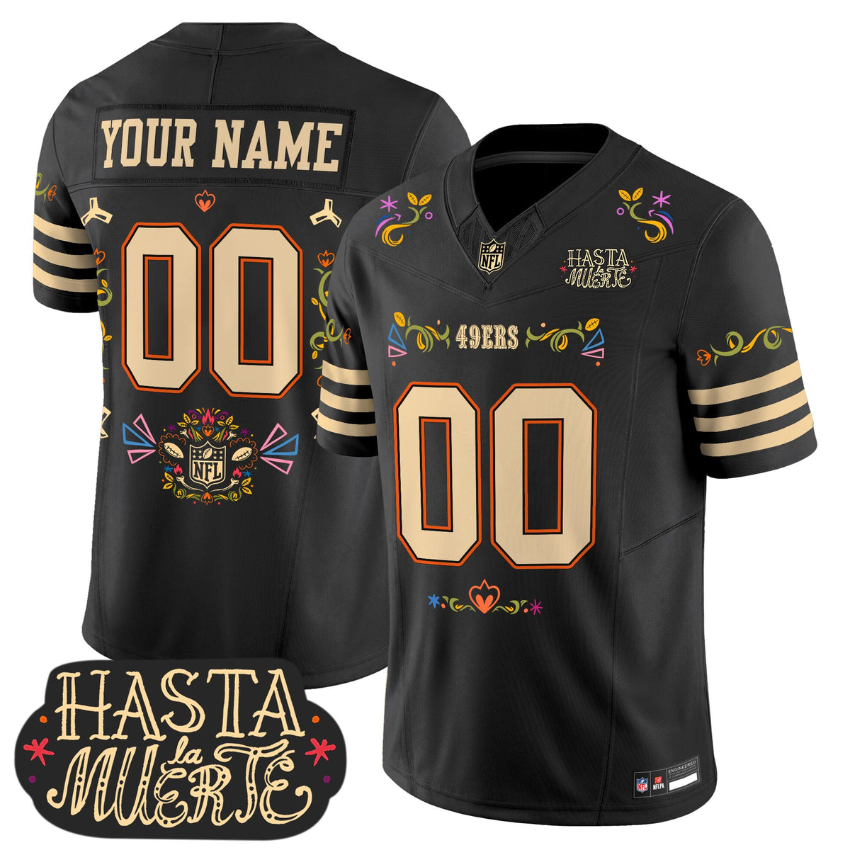 San Francisco 49ers Mexico 'Hasta la Muerte Edition' Vapor Limited Custom Jersey - All Printed
