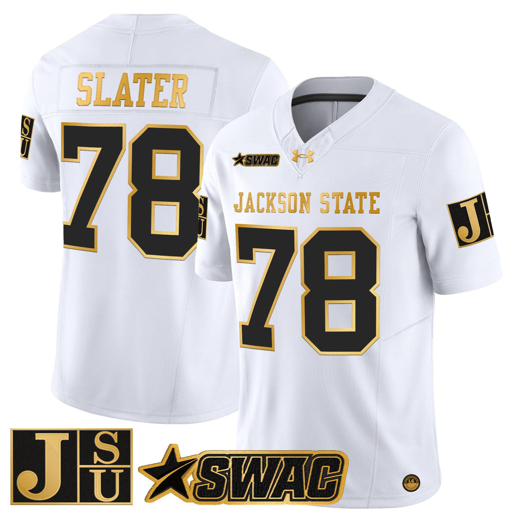 Men's Jackson State Tigers 2025 Gold Vapor Limited Jersey - All Stitched