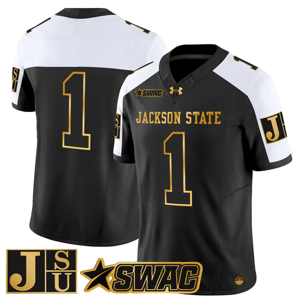 Men's Jackson State Tigers 2025 Gold Vapor Limited Jersey - All Stitched