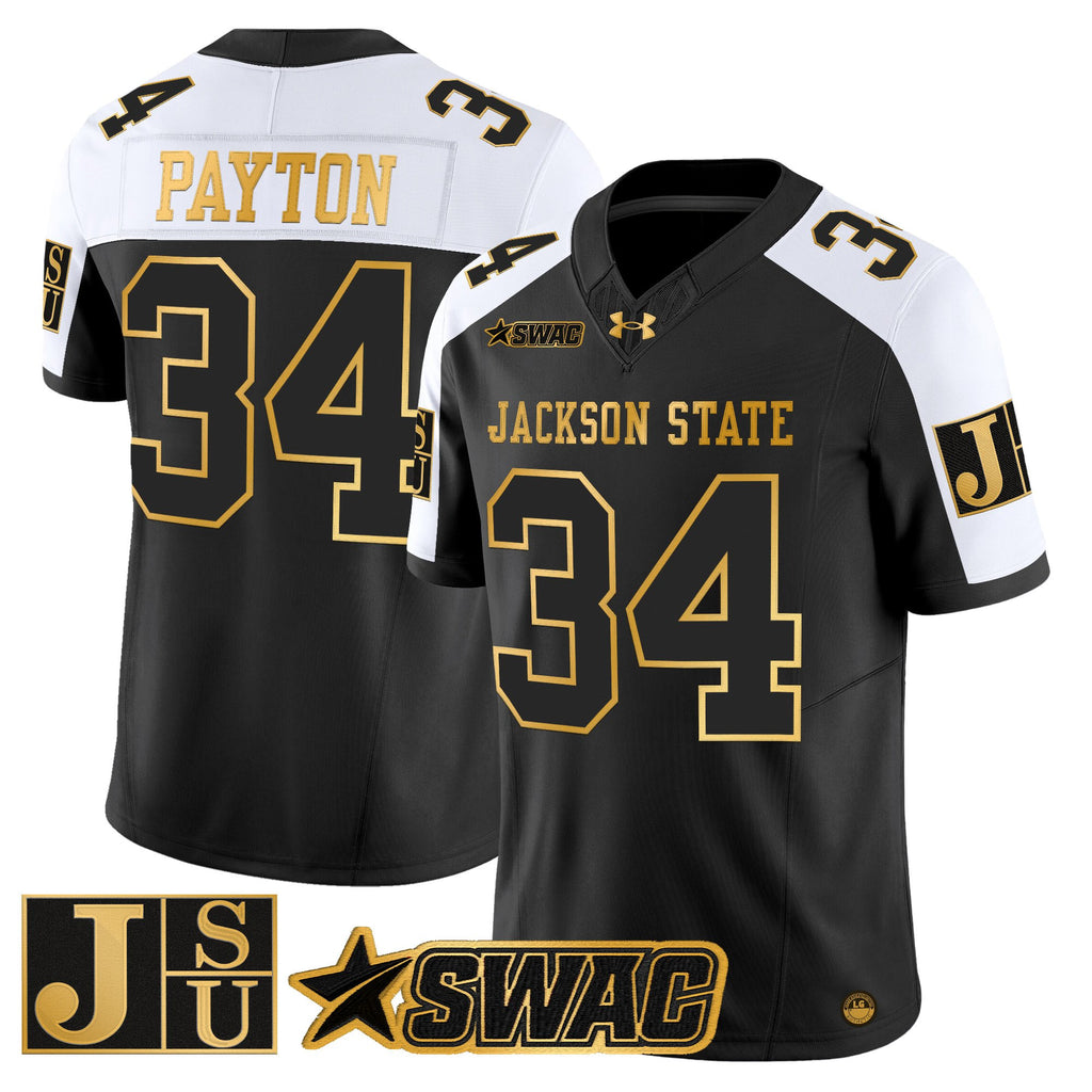 Men's Jackson State Tigers 2025 Gold Vapor Limited Jersey - All Stitched