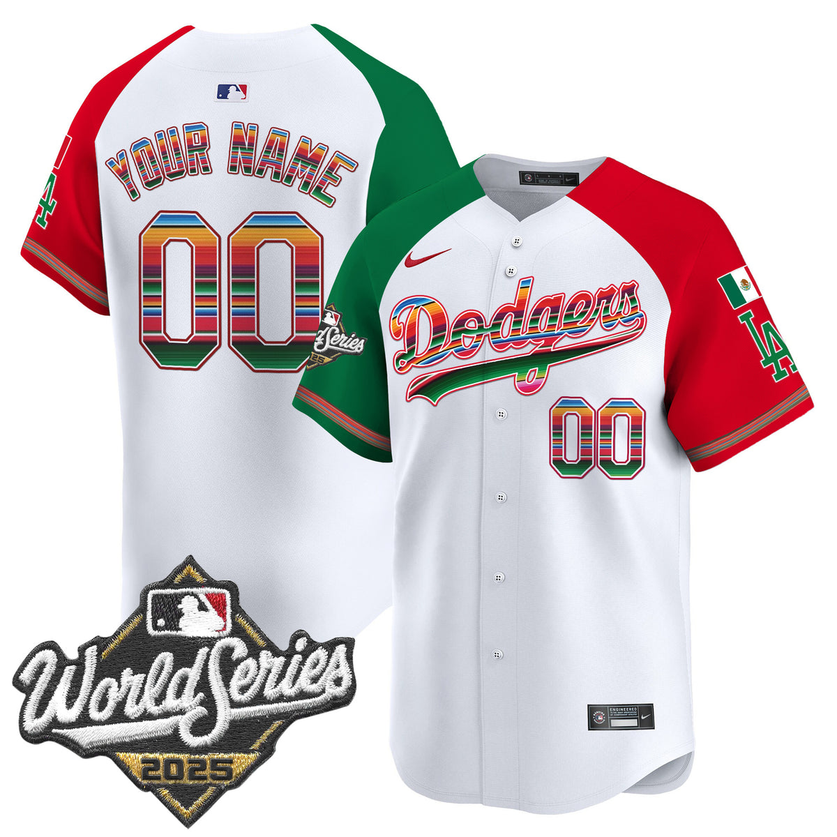 Dodgers Mexico 2025 World Series Vapor Premier Limited Custom Jersey - All Stitched