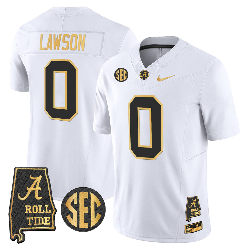 Men's Alabama Crimson Tide 2025 Gold Vapor Limited Jersey - Alabama Map - All Stitched