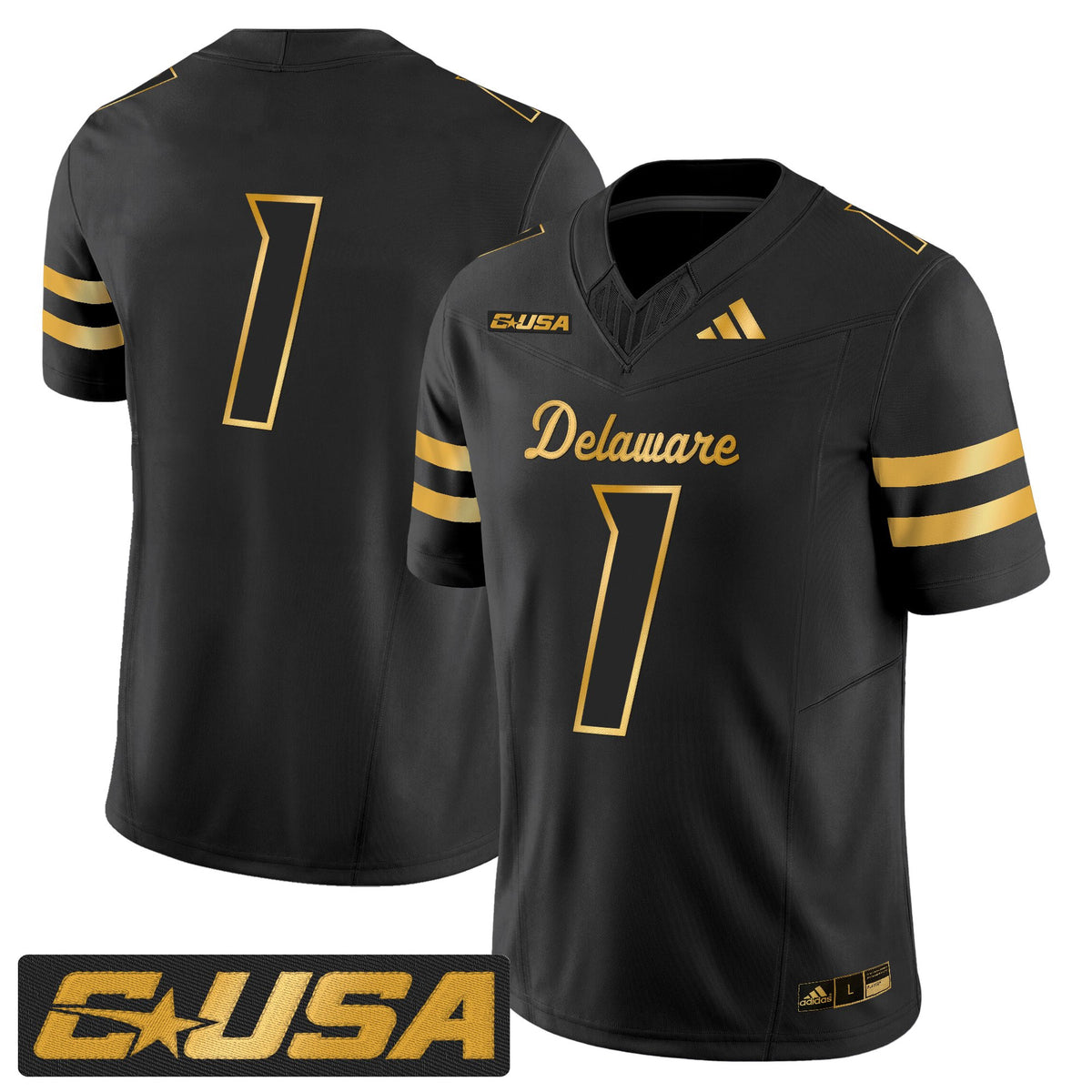 Men's Delaware Blue Hens 2025 Gold Vapor Limited Jersey - All Stitched