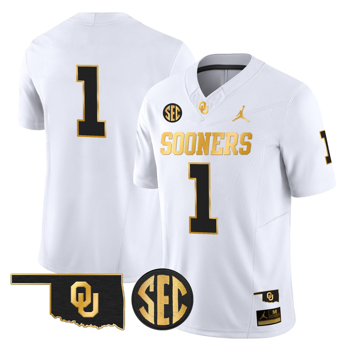 Men's Oklahoma Sooners 2025 Gold Vapor Limited Jersey - All Stitched