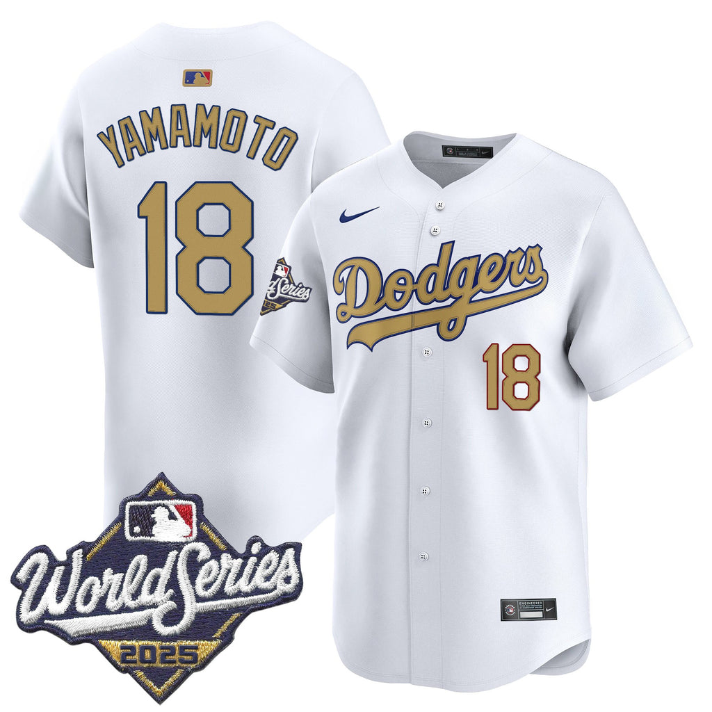 Dodgers 2025 World Series Gold Vapor Premier Limited Jersey - All Stitched