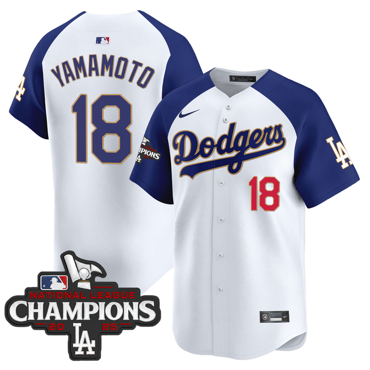 Men's Dodgers 2025 National League Champions Vapor Premier Limited Jersey - All Stitched