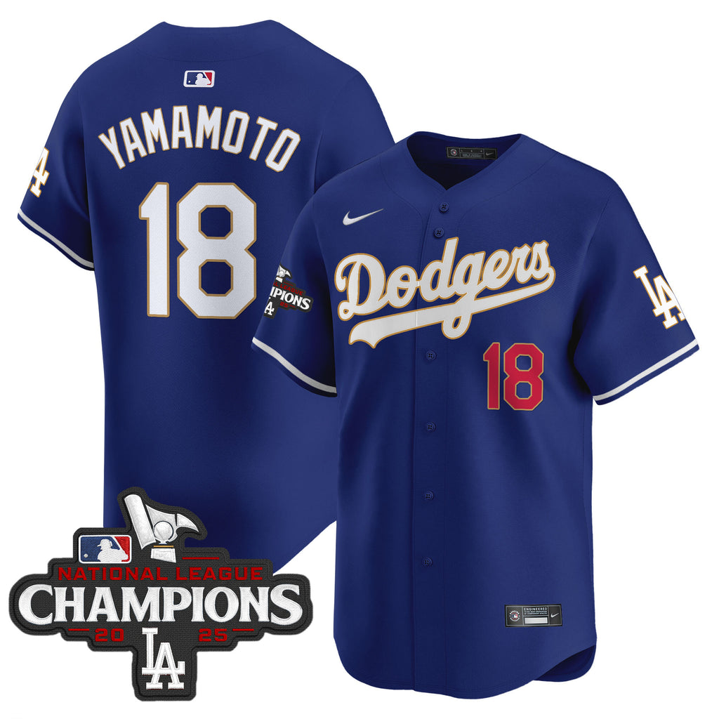 Men's Dodgers 2025 National League Champions Vapor Premier Limited Jersey - All Stitched