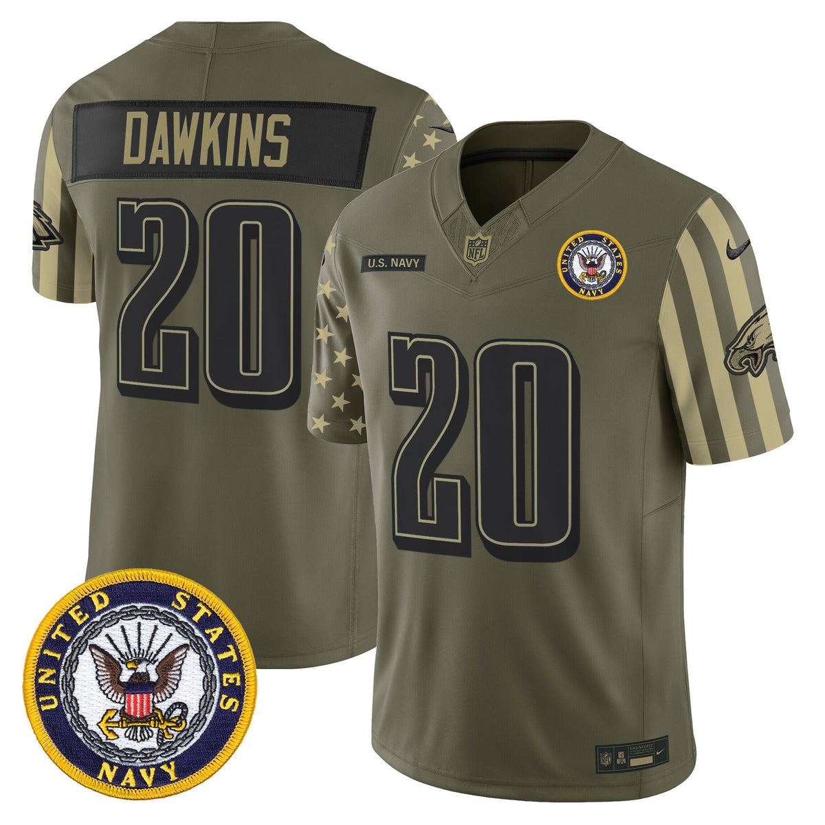 Men's Philadelphia Eagles x U.S. Military Veteran Vapor Limited Jersey - All Stitched