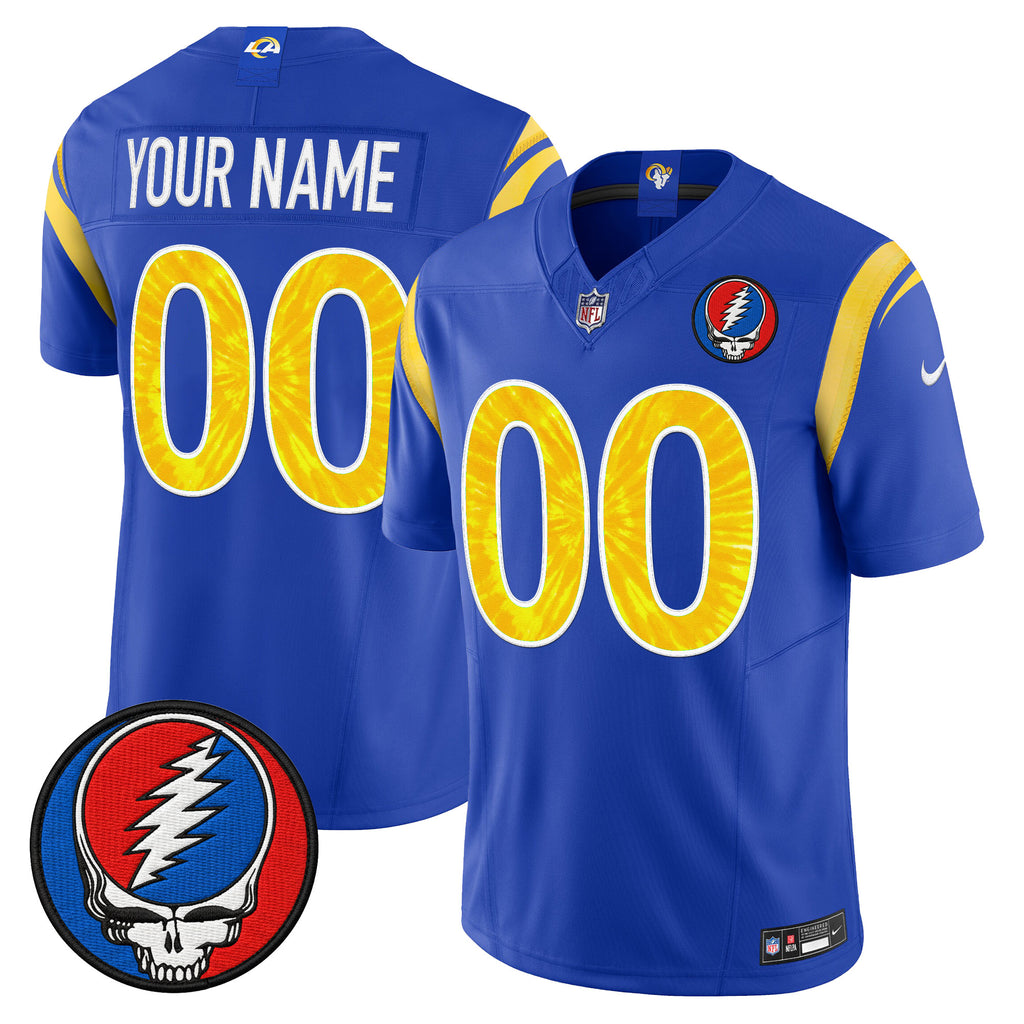 Los Angeles Rams x Grateful Dead Vapor Limited Custom Jersey - All Stitched