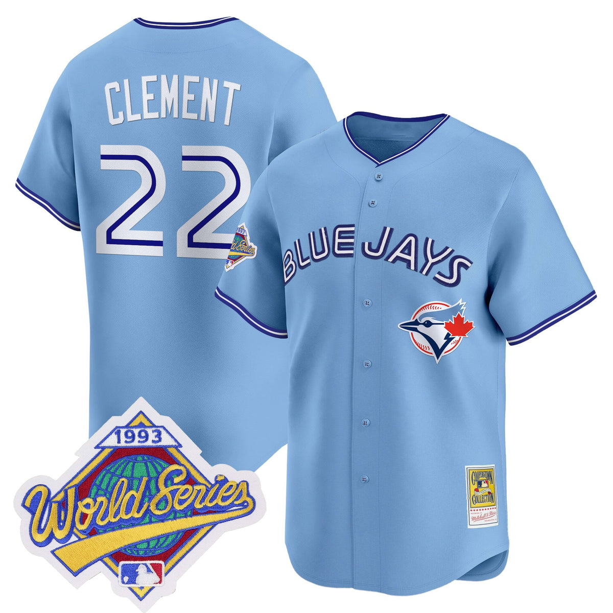 Men's Toronto Blue Jays 1993 World Series Vapor Premier Jersey - Throwback Edition - All Stitched
