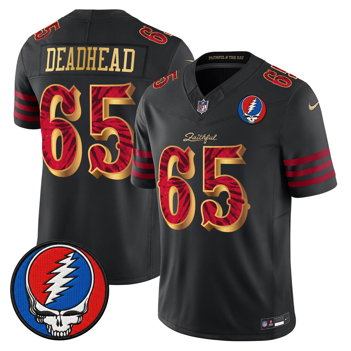 Men's San Francisco 49ers x Grateful Dead Rivalries Vapor Limited Jersey - Rivalries Edition - All Stitched