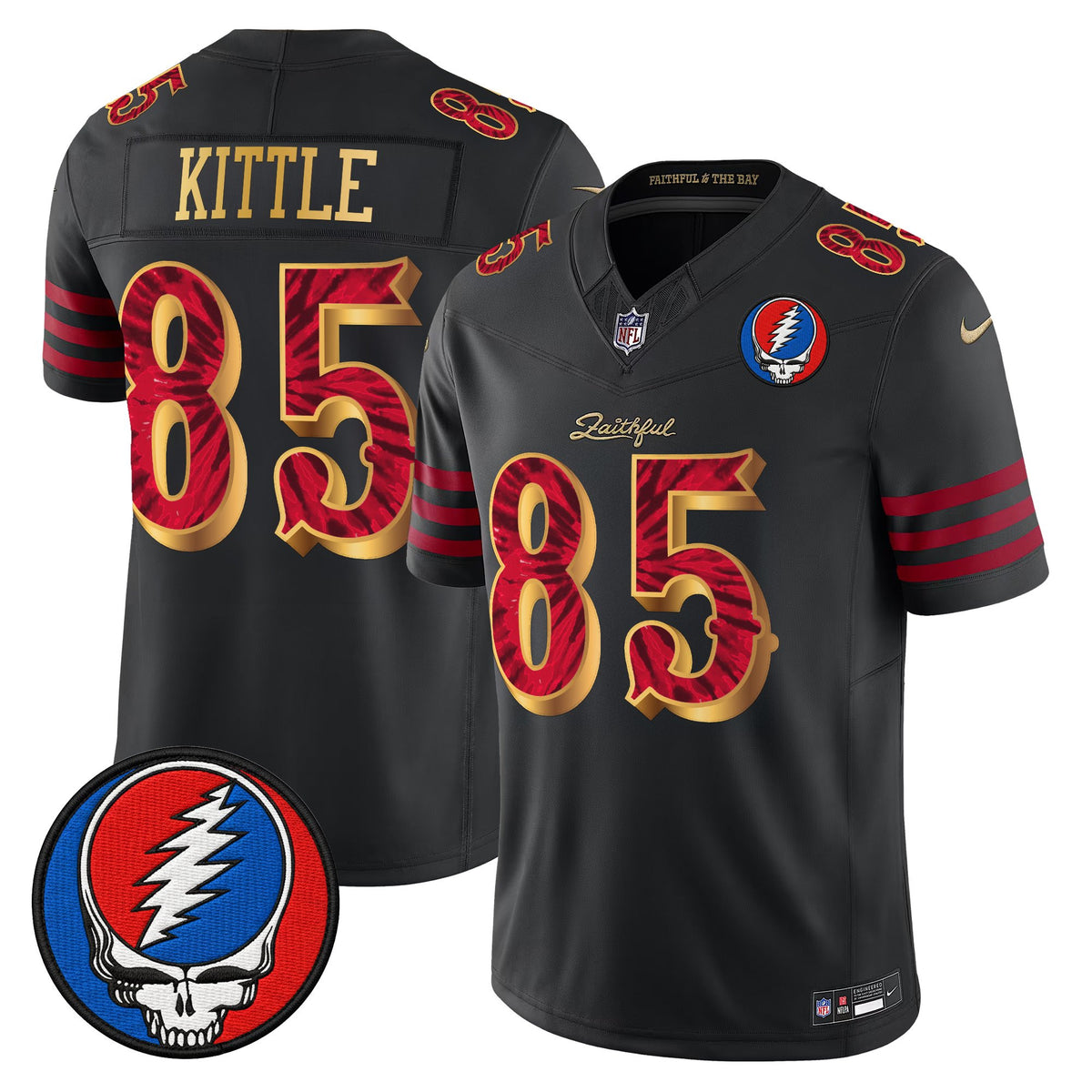 Men's San Francisco 49ers x Grateful Dead Rivalries Vapor Limited Jersey - Rivalries Edition - All Stitched