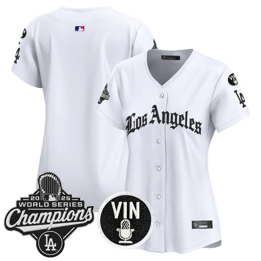 Women's Dodgers 2025 World Series Champions Vapor Premier Limited Jersey - LA Gothic Edition - All Stitched