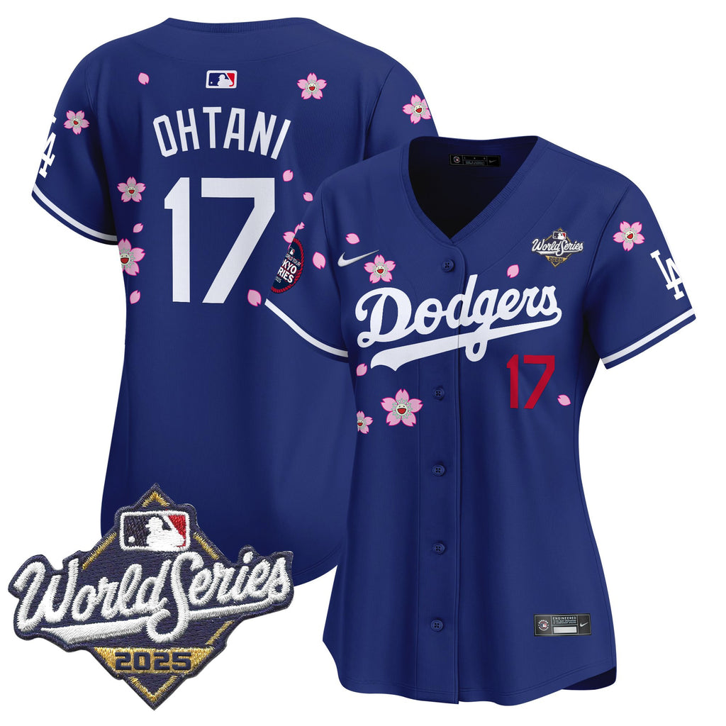 Women's Dodgers 2025 World Series x Tokyo Series Vapor Premier Limited Jersey V2 - Stitched