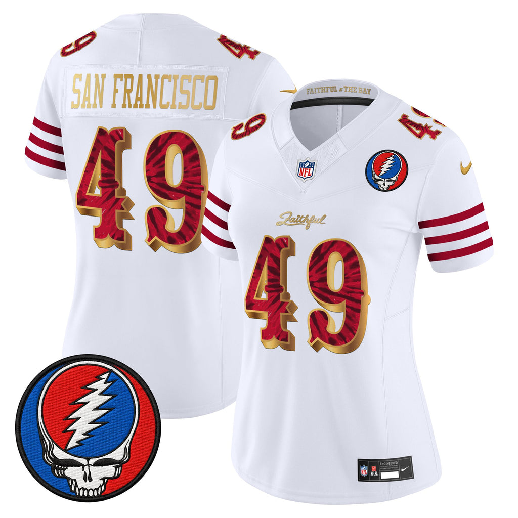 Women's San Francisco 49ers x Grateful Dead Rivalries Vapor Limited Jersey - Rivalries Edition - All Stitched