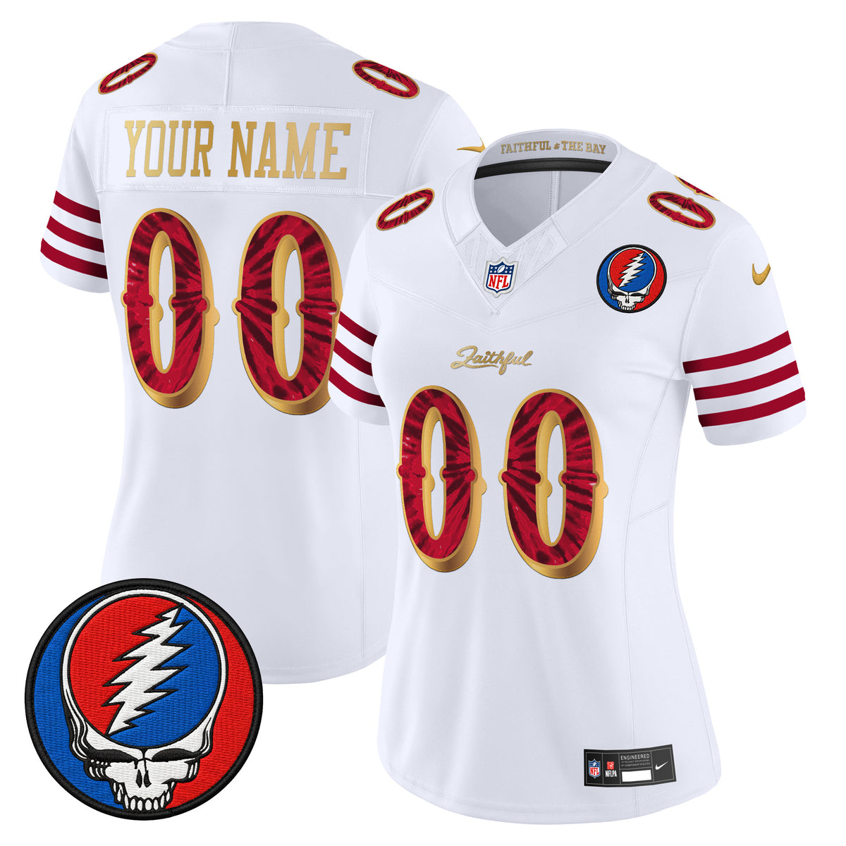 San Francisco 49ers x Grateful Dead Rivalries Vapor Limited Custom Jersey - Rivalries Edition - All Stitched