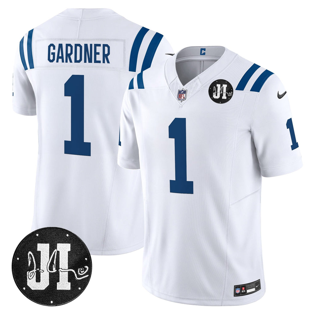 Men's Indianapolis Colts 2025 Jim Irsay Patch Vapor Limited Jersey - All Stitched