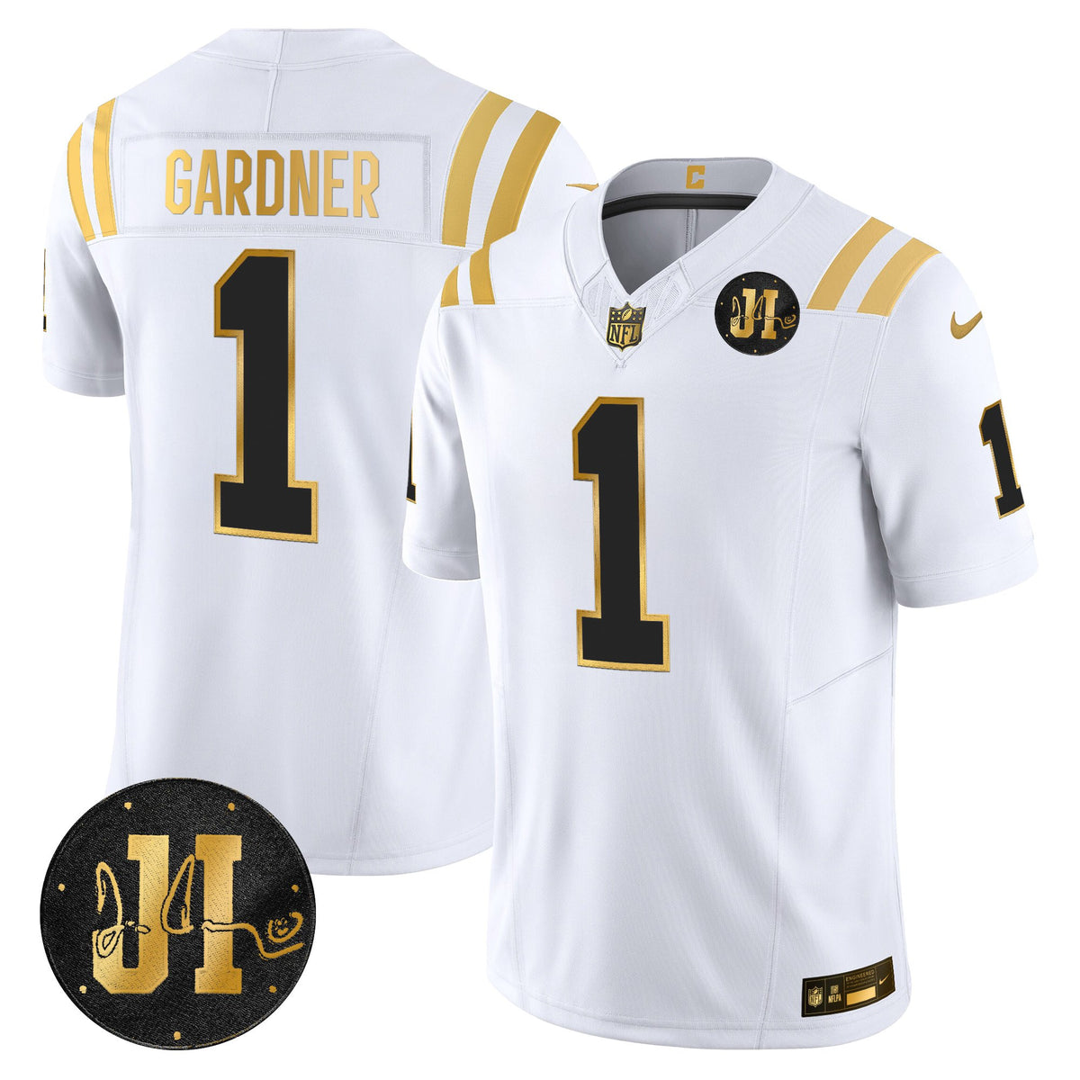 Men's Indianapolis Colts 2025 Jim Irsay Patch Gold Vapor Limited Jersey - All Stitched