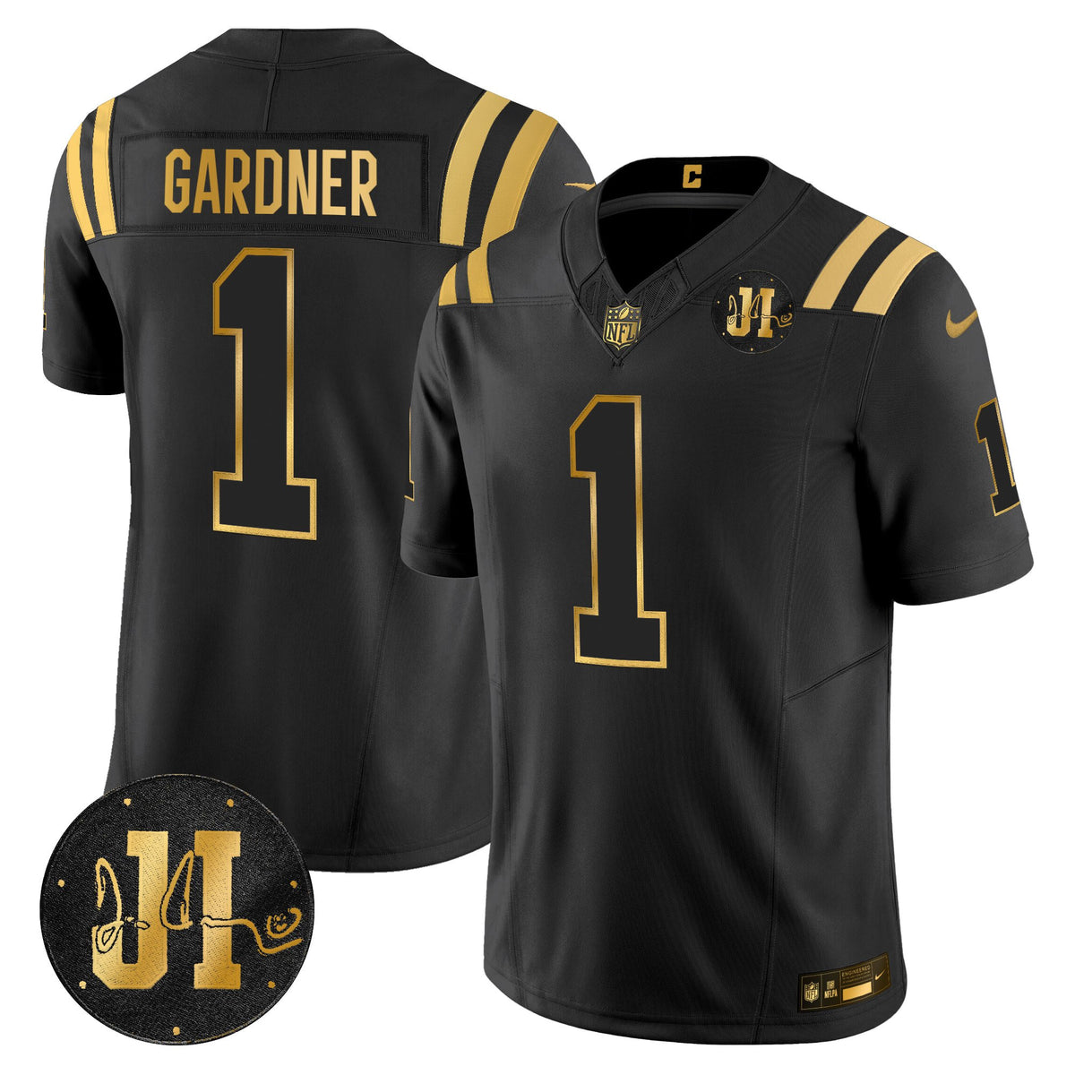 Men's Indianapolis Colts 2025 Jim Irsay Patch Gold Vapor Limited Jersey - All Stitched