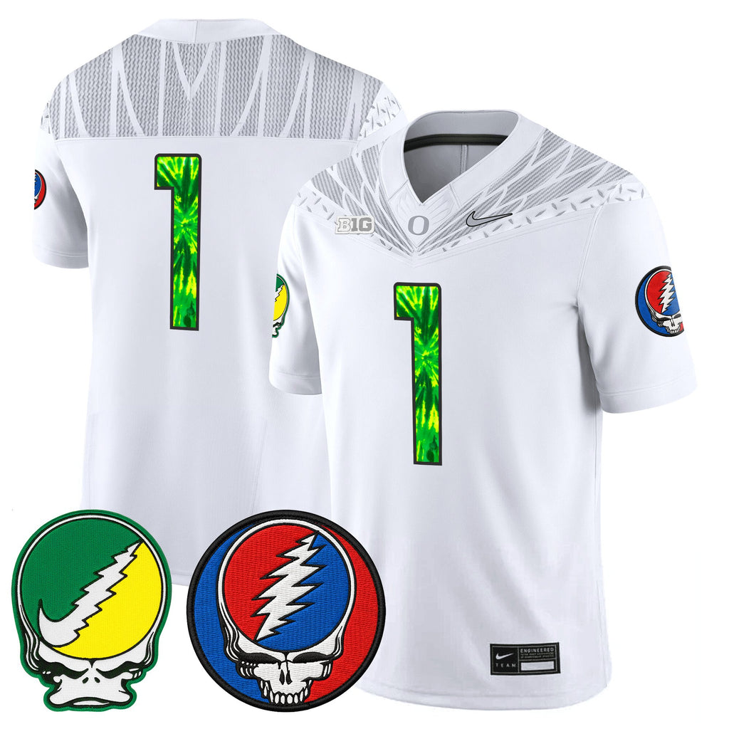 Men's Oregon Ducks 2025 'Grateful Ducks x Grateful Dead' Vapor Limited Jersey - All Stitched