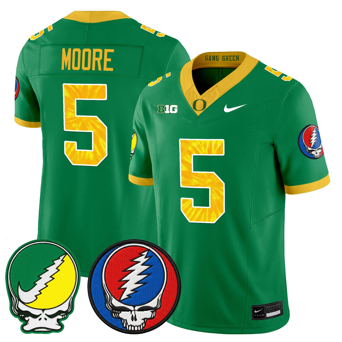 Men's Oregon Ducks 2025 'Grateful Ducks x Grateful Dead' Vapor Limited Jersey - All Stitched