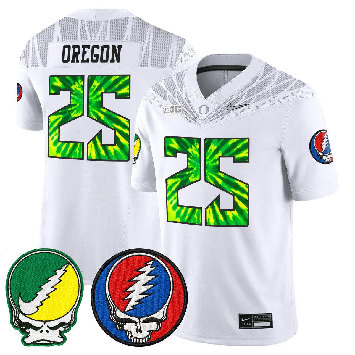 Men's Oregon Ducks 2025 'Grateful Ducks x Grateful Dead' Vapor Limited Jersey - All Stitched