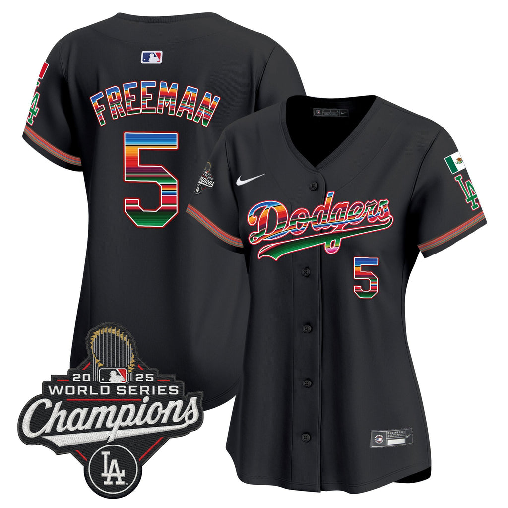 Women's Dodgers Mexico 2025 World Series Champions Vapor Premier Limited Jersey - All Stitched
