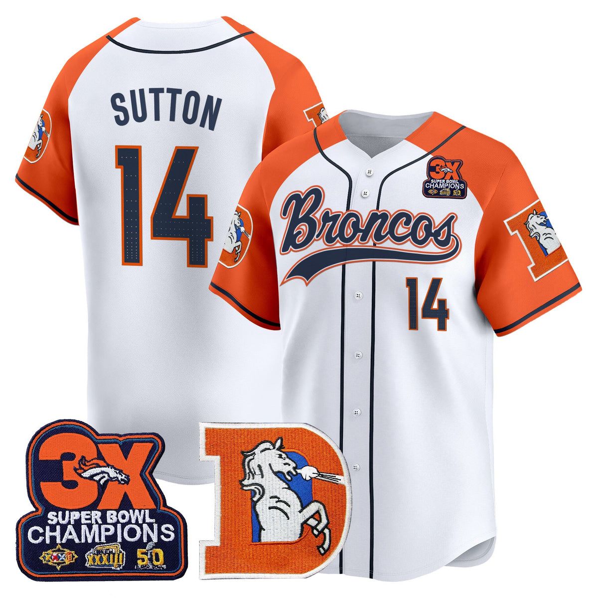 Men's Denver Broncos Throwback Vapor Baseball Jersey - All Stitched
