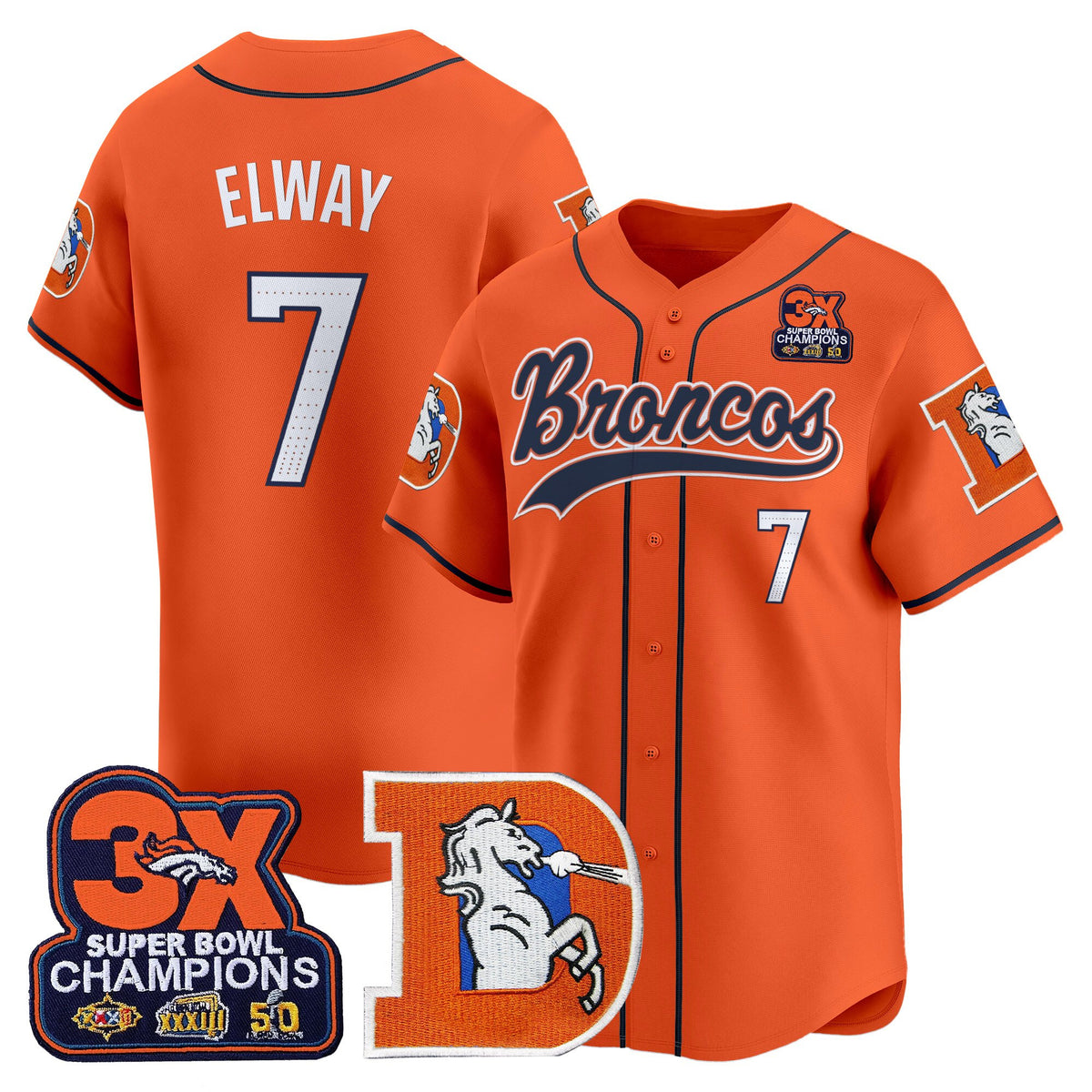 Men's Denver Broncos Throwback Vapor Baseball Jersey - All Stitched