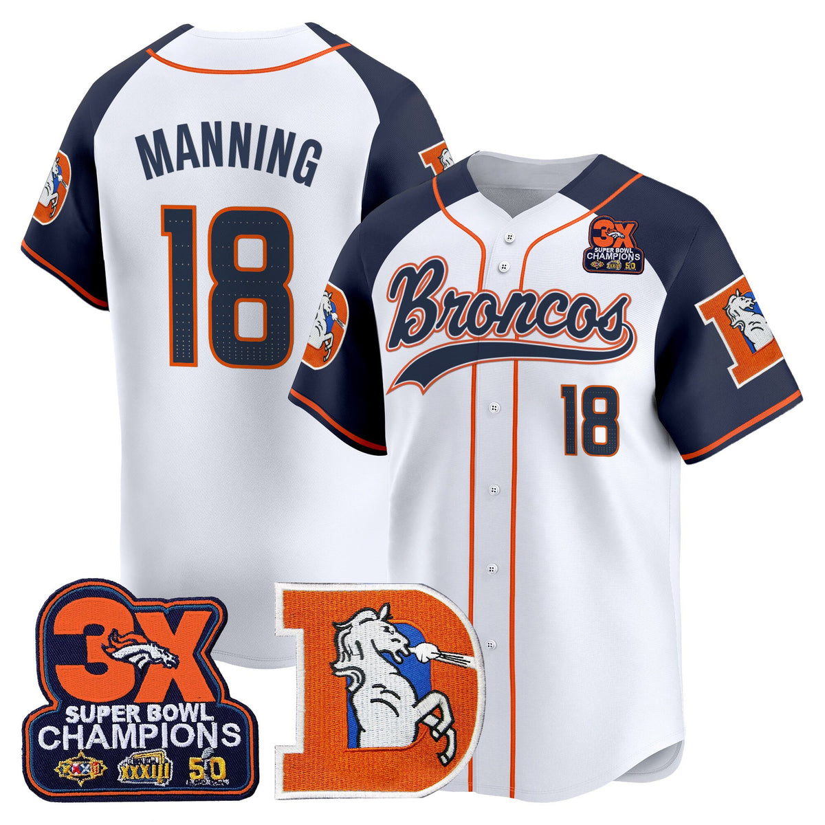Men's Denver Broncos Throwback Vapor Baseball Jersey - All Stitched