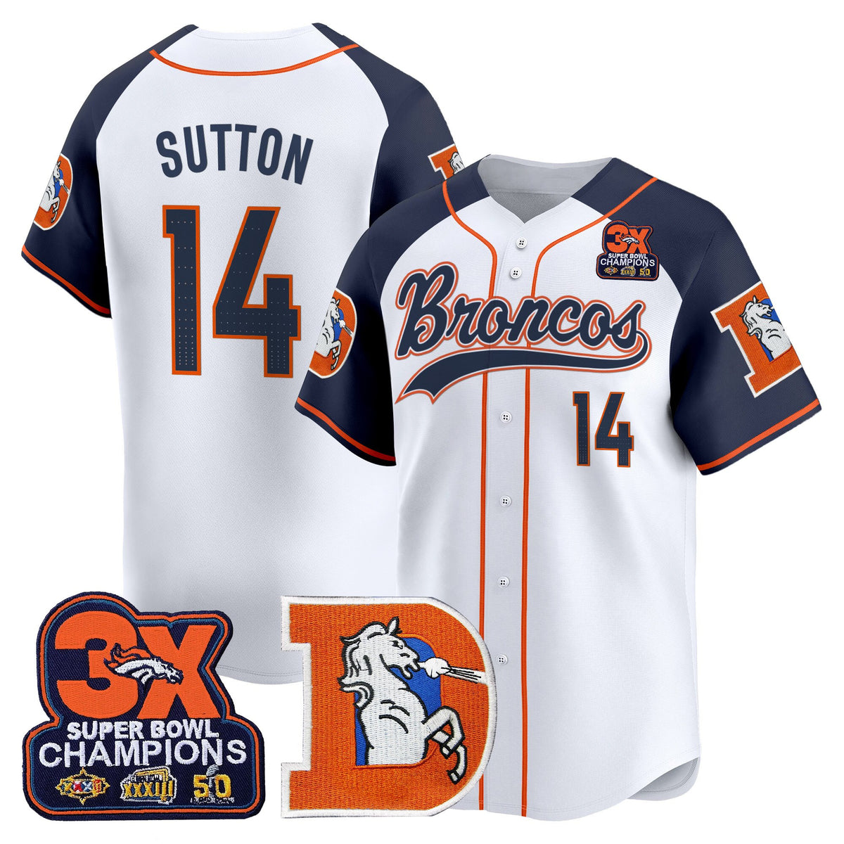 Men's Denver Broncos Throwback Vapor Baseball Jersey - All Stitched