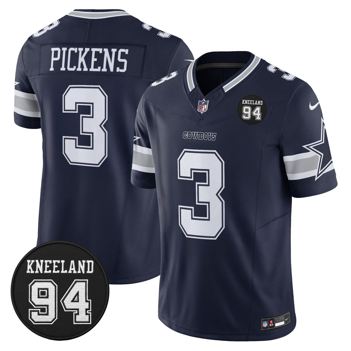 Men's Dallas Cowboys #94 Marshawn Kneeland Memorial Patch Vapor Limited Jersey - All Stitched