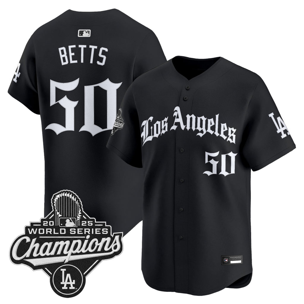 Men's Dodgers 2025 World Series Champions Vapor Premier Limited Jersey V2 - LA Gothic Edition - All Stitched