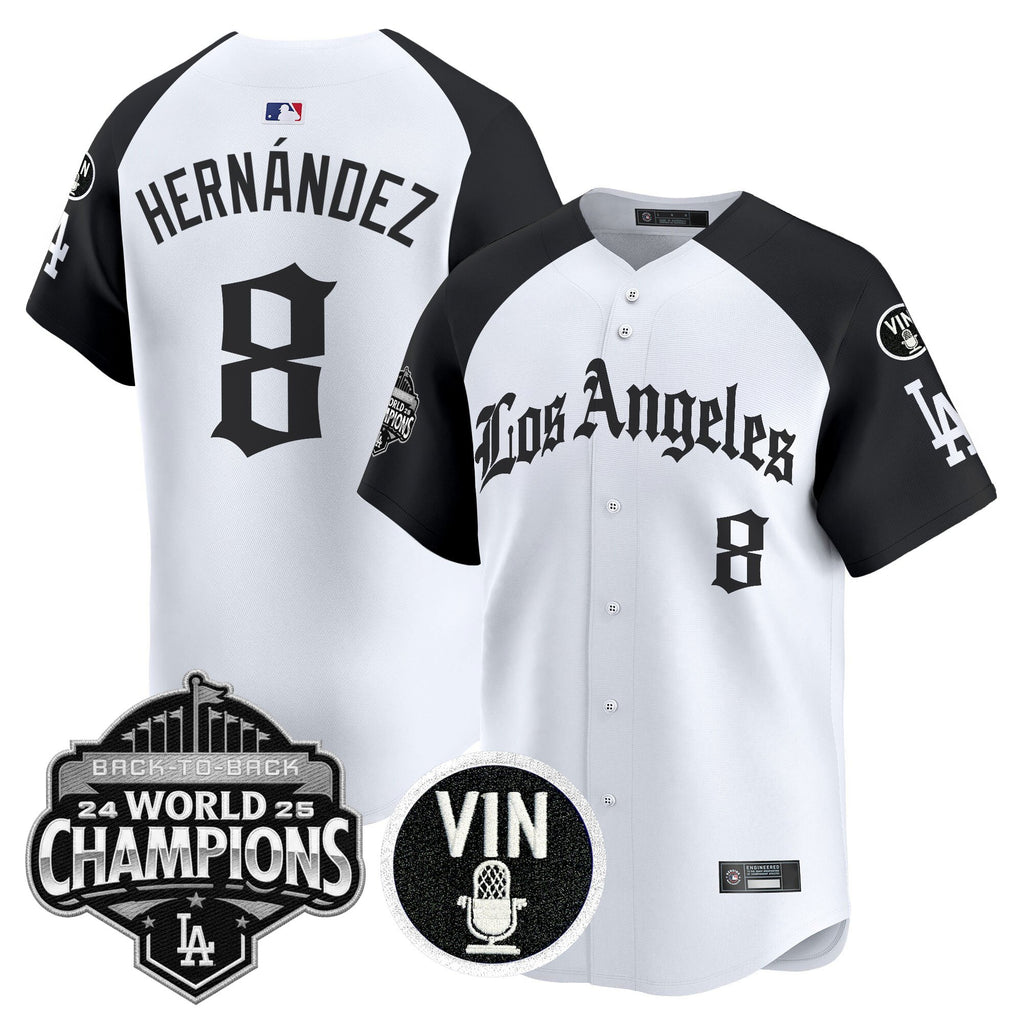 Men's Dodgers 2025 Back-To-Back Champions Vapor Premier Limited Jersey - LA Gothic Edition - All Stitched