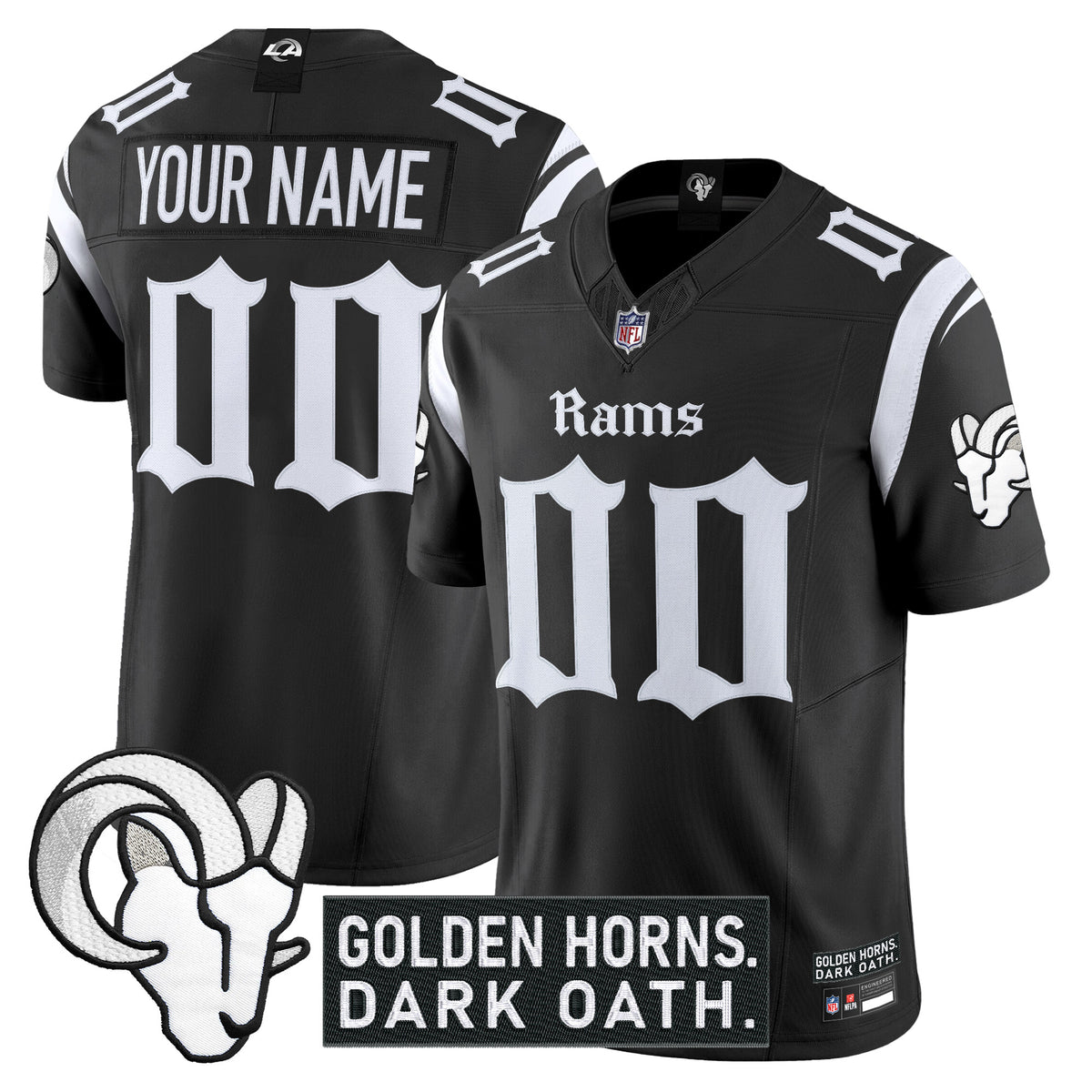 Los Angeles Rams 'Gothic Horns Reforged Edition' Vapor Limited Custom Jersey - All Stitched