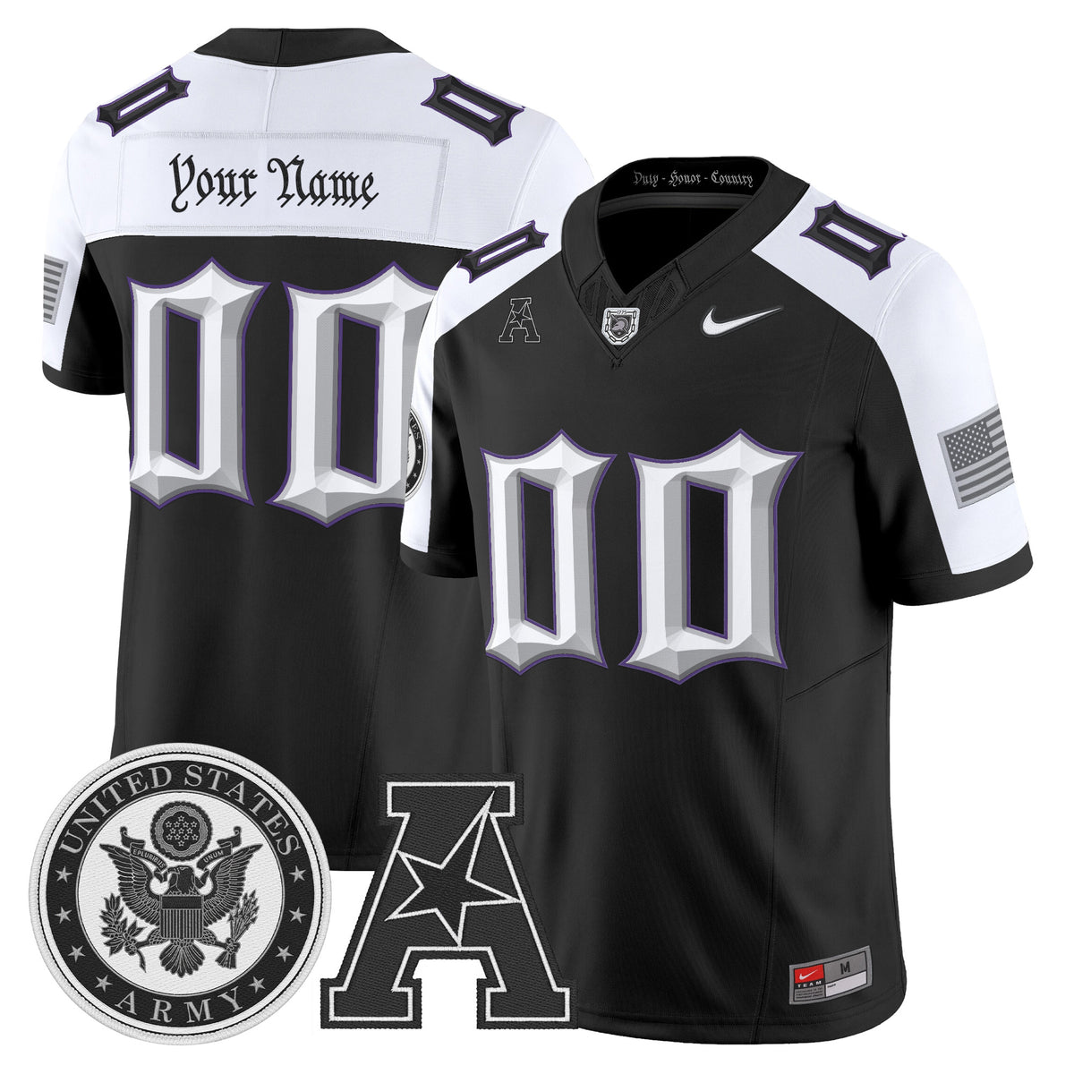 Army Black Knights Honoring 250 Years Of Service And Sacrifice Vapor Limited Custom Jersey - All Stitched