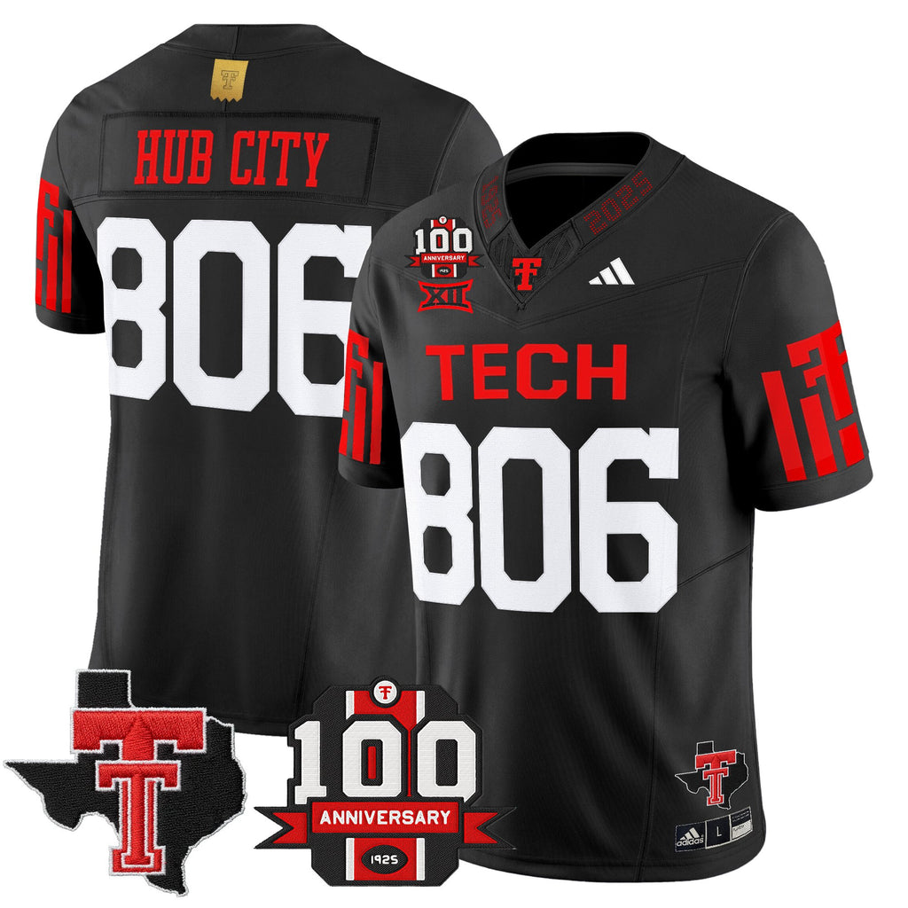 Men's Texas Tech Red Raiders 2025 Vapor Limited Jersey - 100th Anniversary & Texas Patch - All Stitched