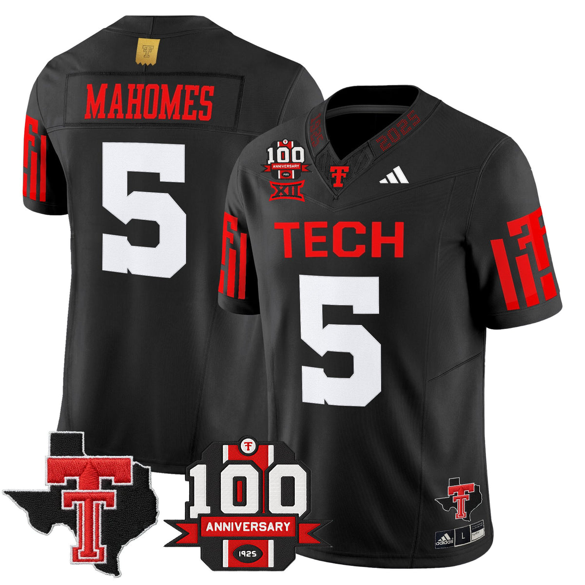 Men's Texas Tech Red Raiders 2025 Vapor Limited Jersey - 100th Anniversary & Texas Patch - All Stitched